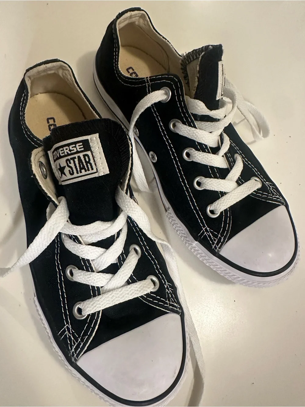 Converse Kids Black and White Low-Top Canvas Sneakers